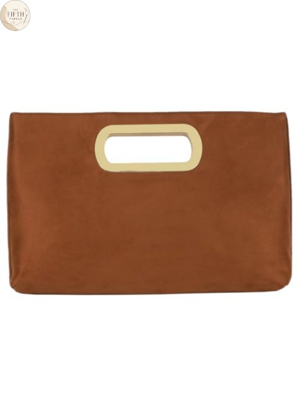 Faux Suede Clutch Top Handle Evening Bag with Chain Strap